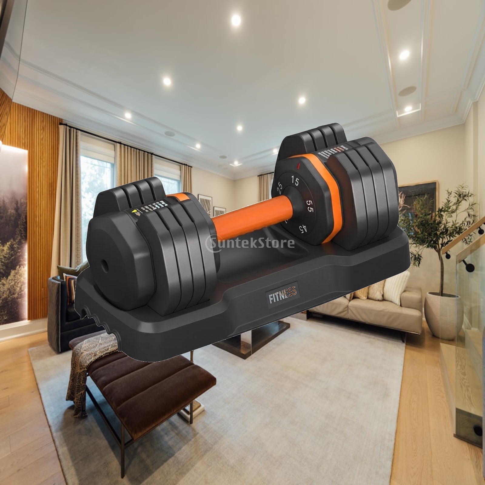 Home Gym Dumbbell Set - دمبل قابل للتعديل مع قاعدة مصبوبة،