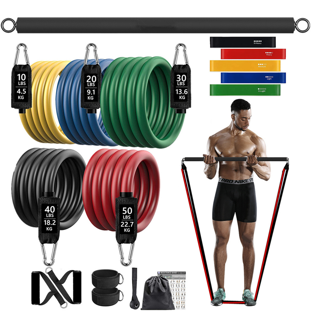 Home Gym Setup - 150lb اللياقة البدنية الغنيمة المقاومة شريط