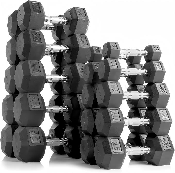أثقال سداسية الشكل مغطاة بالمط - مراجعة Home Gym Dumbbell Set وسعره
