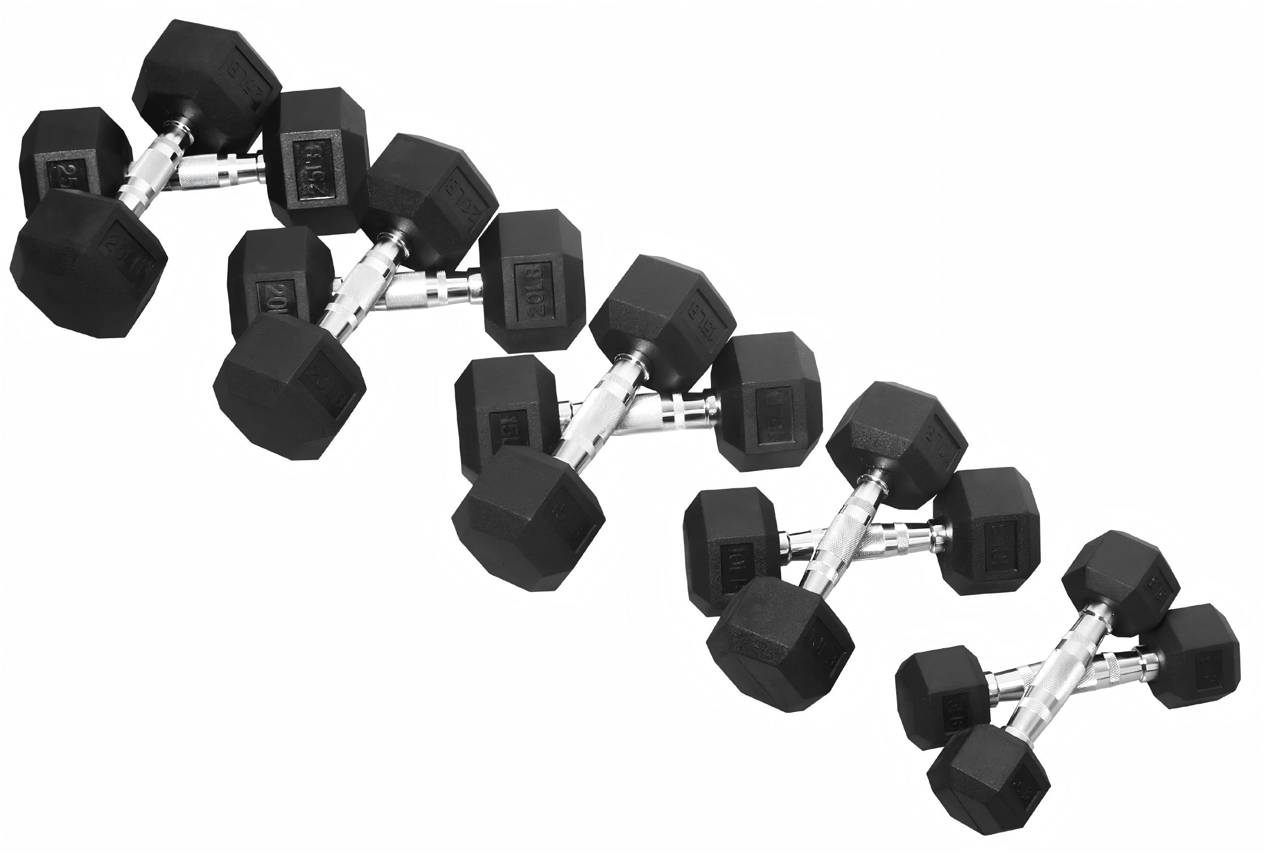 أثقال سداسية الشكل مغطاة بالمط - مراجعة Home Gym Dumbbell Set وسعره