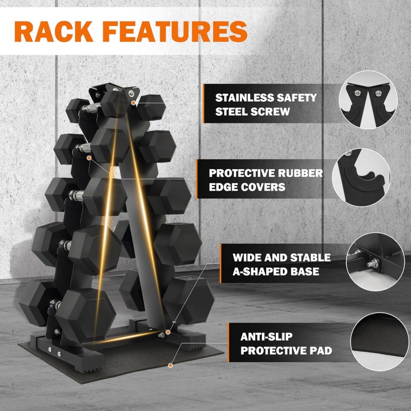 مجموعة أثقال هكس مغطاة بالمطاط - مراجعة Home Gym Dumbbell Set وسعره