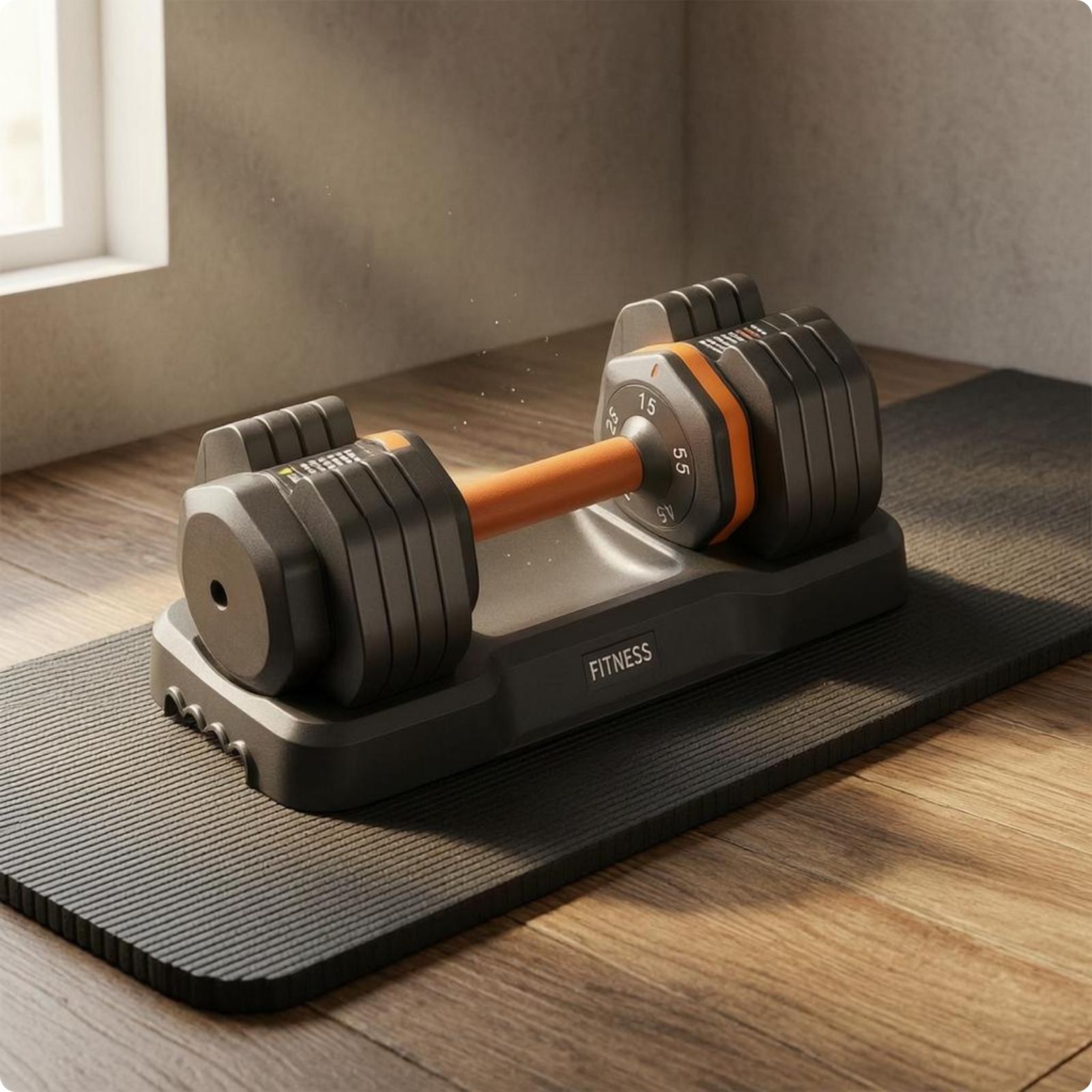 دمبل قابل للتعديل مع قاعدة مصب - مراجعة Home Gym Dumbbell Set وسعره