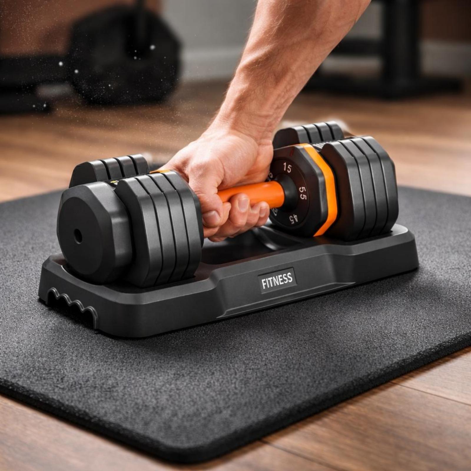 دمبل قابل للتعديل مع قاعدة مصب - مراجعة Home Gym Dumbbell Set وسعره